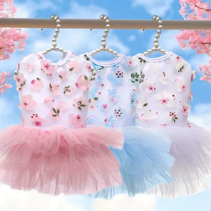 Cute Tutu Floral Dress For Small Pets - Image 14