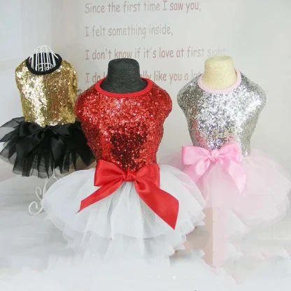 Cute Sequins Dress for Small Pets - Image 2