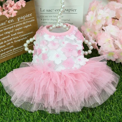 Cute Tutu Floral Dress For Small Pets - Image 3