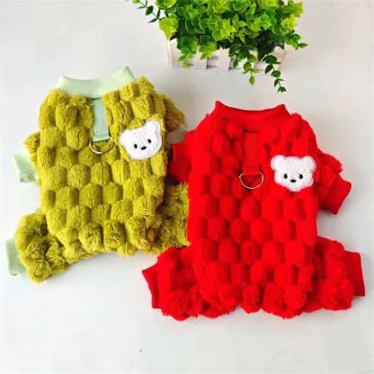 Cozy Fleece Pet Jumpsuit Clothes - Image 4