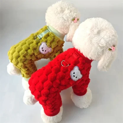 Cozy Fleece Pet Jumpsuit Clothes