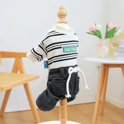 Striped Denim Clothes for Pet - Image 8