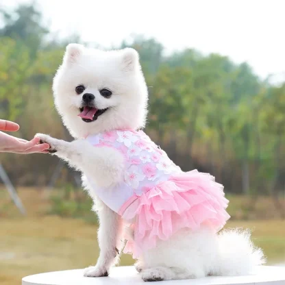 Cute Tutu Floral Dress For Small Pets - Image 4