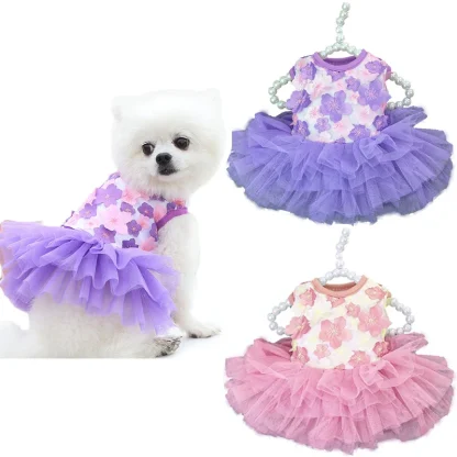 Cute Tutu Floral Dress For Small Pets - Image 2