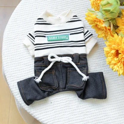 Striped Denim Clothes for Pet - Image 2