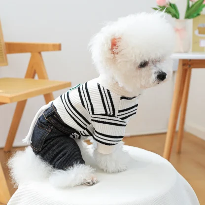 Striped Denim Clothes for Pet - Image 6