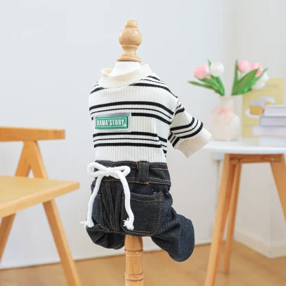 Striped Denim Clothes for Pet - Image 9