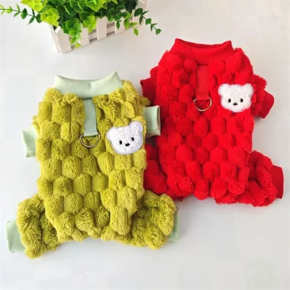 Cozy Fleece Pet Jumpsuit Clothes - Image 3