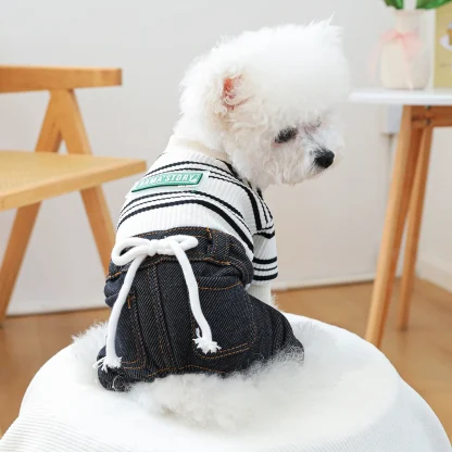 Striped Denim Clothes for Pet - Image 4