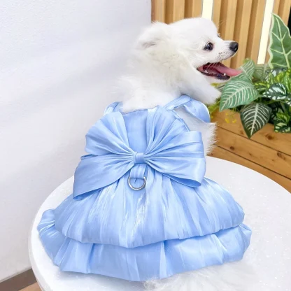 Shiny Princess Pet Dress with Big Bow Decor - Image 10