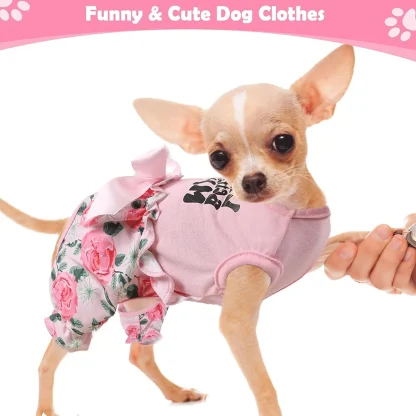 Pink Floral Pet Dress with Bowknot - Image 6