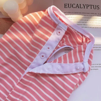 Printed Stripes Pet Clothes with Button Down - Image 4