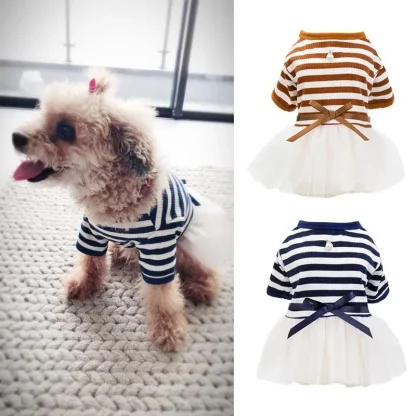 Tutu Striped Dress for Small Pets - Image 2