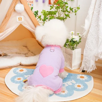 Heart Pattern Pajamas for Small Pets - Image 9