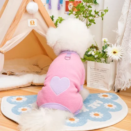 Heart Pattern Pajamas for Small Pets - Image 7