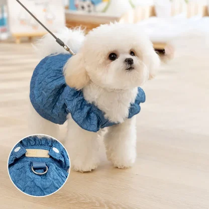 Cute Ruffle Denim Dresse for Pets - Image 5