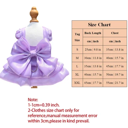 Shiny Princess Pet Dress with Big Bow Decor - Image 4