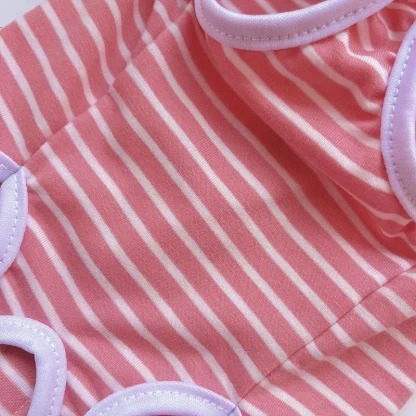 Printed Stripes Pet Clothes with Button Down - Image 7