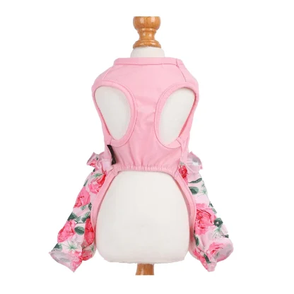 Pink Floral Pet Dress with Bowknot - Image 4