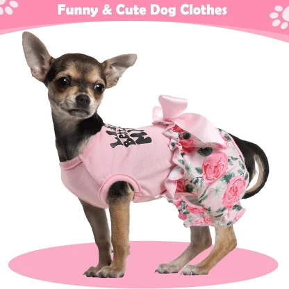 Pink Floral Pet Dress with Bowknot - Image 5