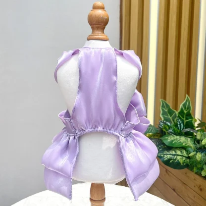 Shiny Princess Pet Dress with Big Bow Decor - Image 7