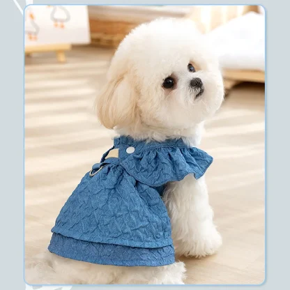 Cute Ruffle Denim Dresse for Pets - Image 7