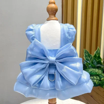 Shiny Princess Pet Dress with Big Bow Decor