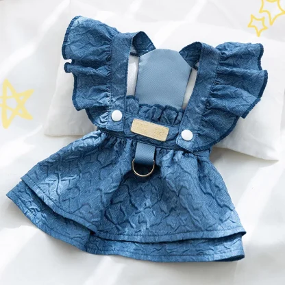 Cute Ruffle Denim Dresse for Pets