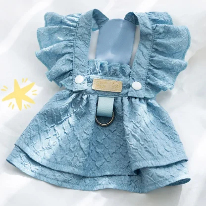 Cute Ruffle Denim Dresse for Pets - Image 3